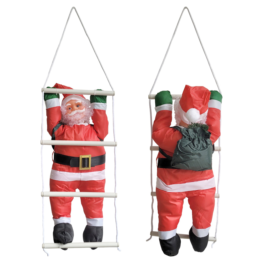 Mos Craciun pe scara Figurina Craciun 60 cm [en.casa]