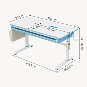 Birou copii reglabil pe inaltime Kuosa 54-76x120x60 cm [en.casa]