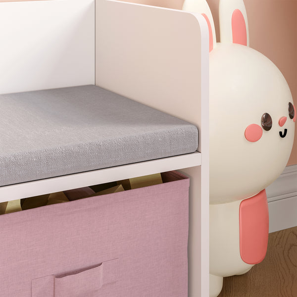 Banca cu raft pentru copii Vipsali 100x99x30 cm [en.casa]