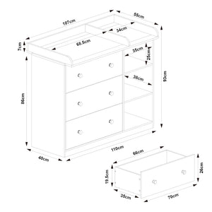 Comoda infasat Beldinupp 93x110x55 cm [en.casa]