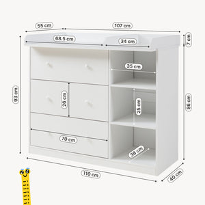 Comoda infasat Beldinupp 93x110x55 cm [en.casa]
