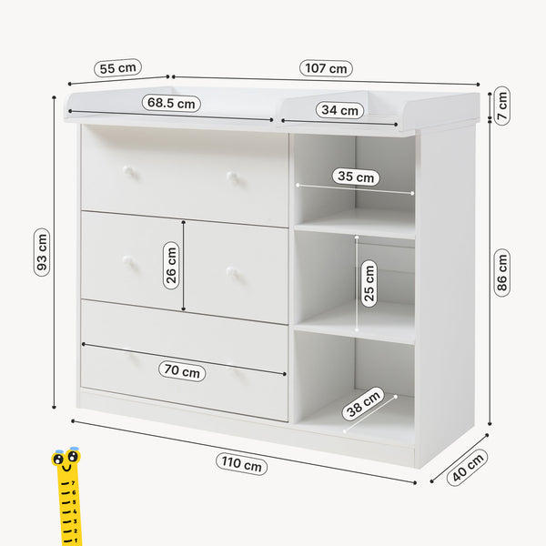 Comoda infasat Beldinupp 93x110x55 cm [en.casa]