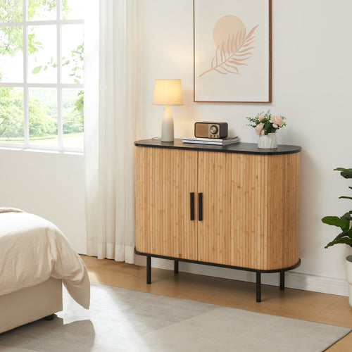 Comoda cu 2 usi glisante Tvedestrand 100x40x80cm [en.casa]