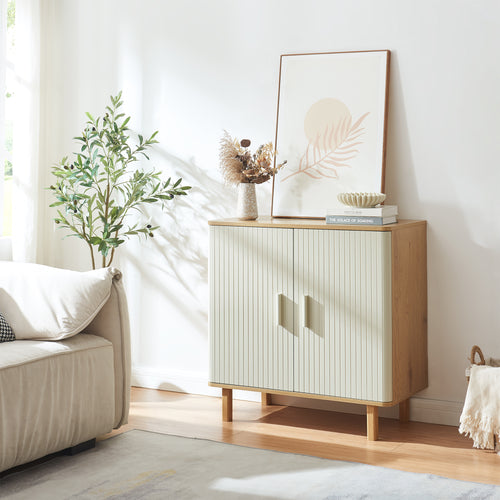 Comoda Ferrersp 80x80x40 cm efect stejar/oatmeal [en.casa]