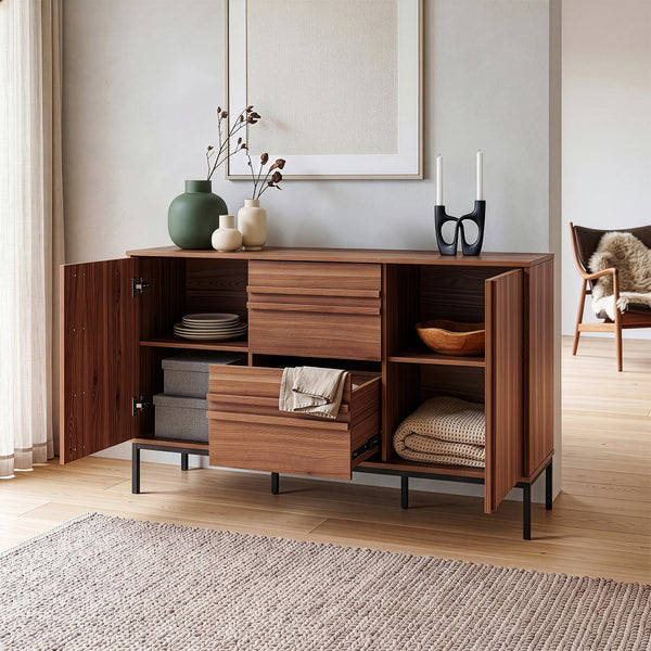 Sideboard Kilmandar 150x40x79 cm aspect nuc [en.casa]