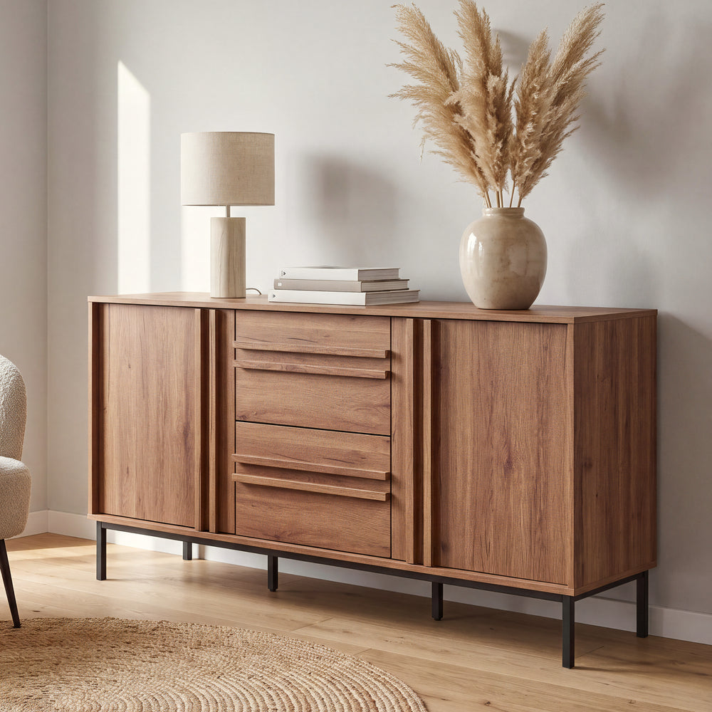 Sideboard Kilmandar 150x40x79 cm aspect nuc [en.casa]