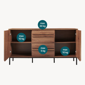 Sideboard Kilmandar 150x40x79 cm aspect nuc [en.casa]