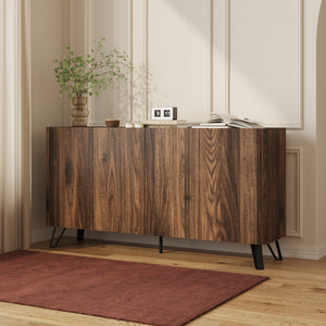 Sideboard Trorlon 160x40x83 cm aspect nuc/travertin [en.casa]