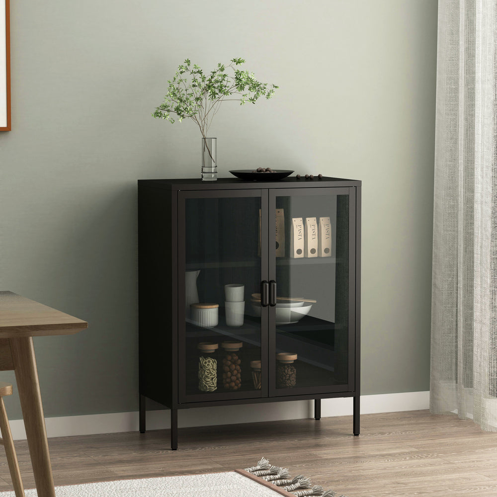Sideboard Fauske mit Glastüren in versch. Farben [en.casa] - premiumXL