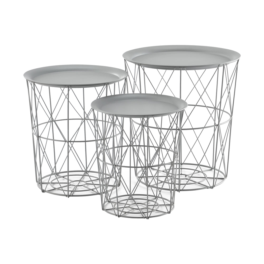 3er Set Metallkorb Beistelltisch Worcester en.casa - premiumXL