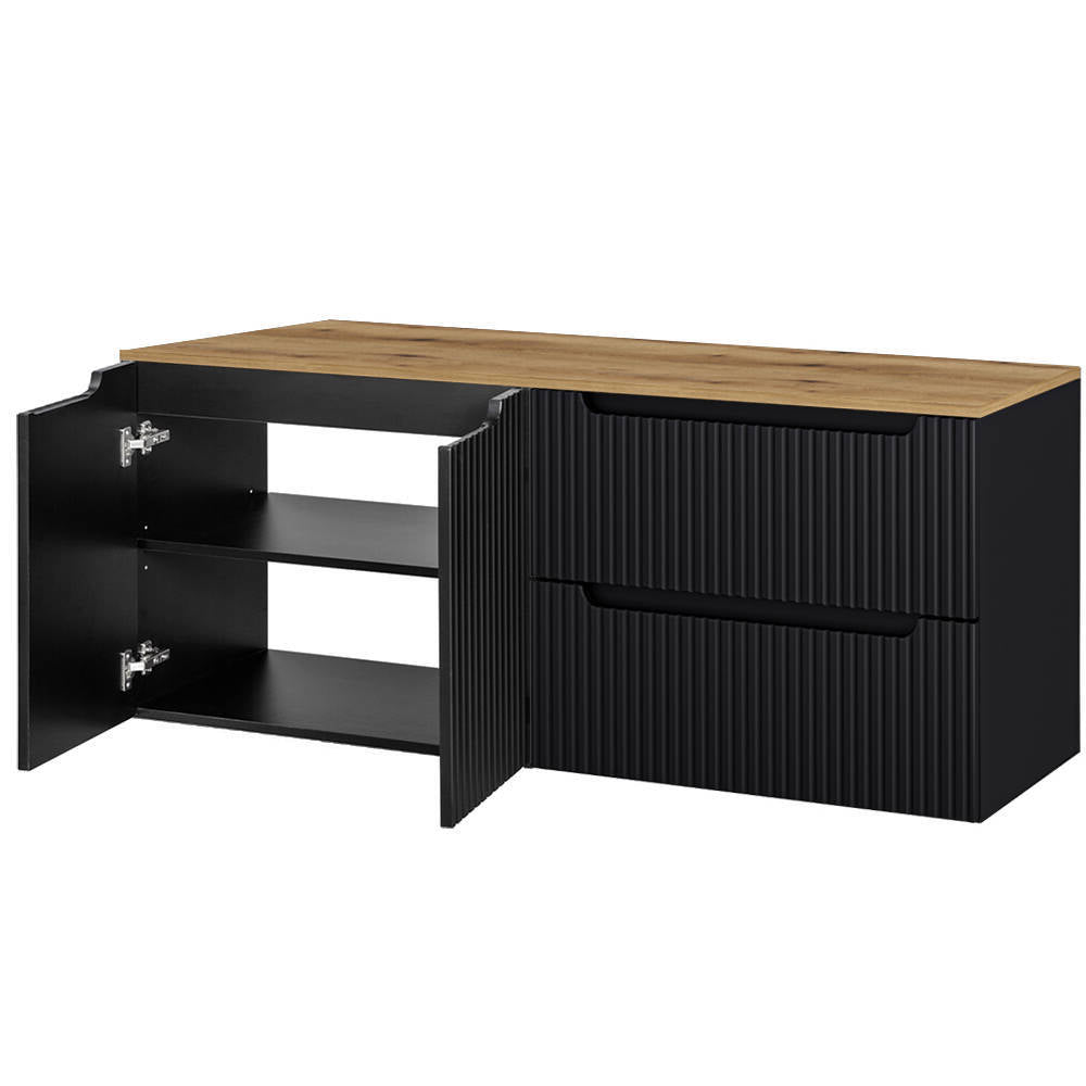 Set dulap baie XX Newport negru [en.casa]
