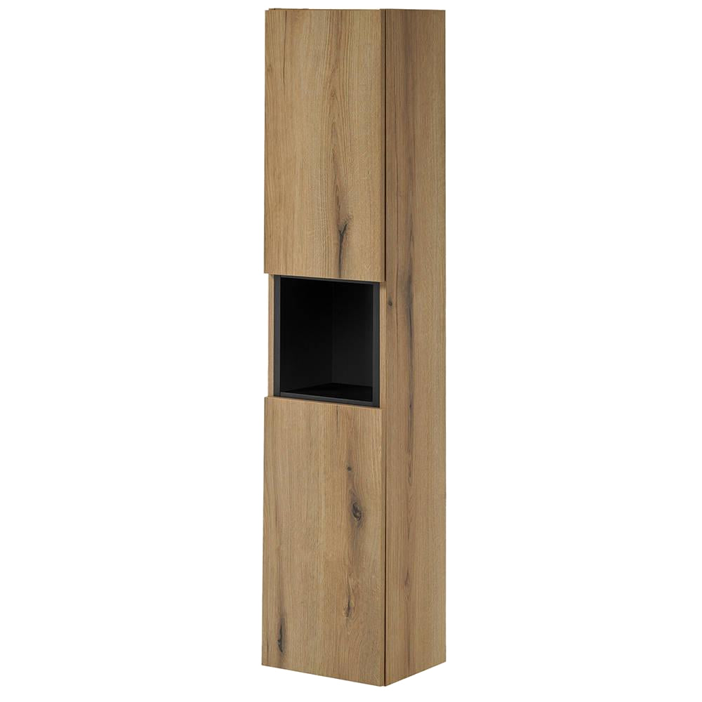 Dulap înalt Skelbolu cu raft inserabil 30x140x25 cm aspect stejar [en.casa]