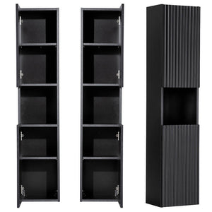 Dulap baie cu 2 usi Newport 30x140x25cm negru [en.casa]
