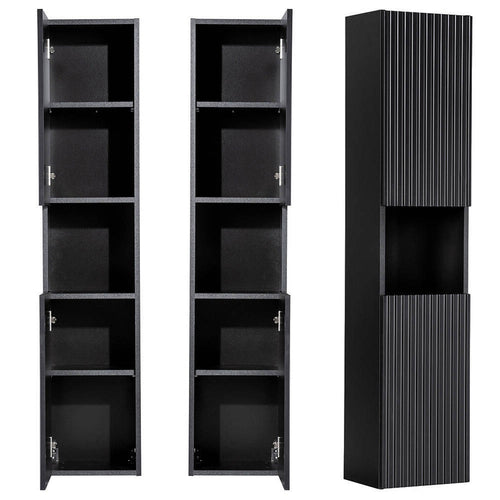 Dulap baie cu 2 usi Newport 30x140x25cm negru [en.casa]