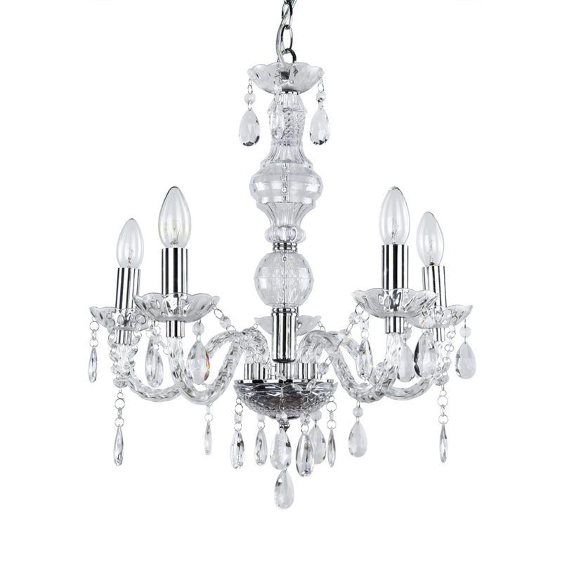 Schiță cotată Lustra Patricia 5 x E14 culoarea cromului [lux.pro]