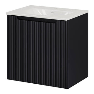 Set dulap perete baie cu lavoar Xx Newport negru [en.casa]